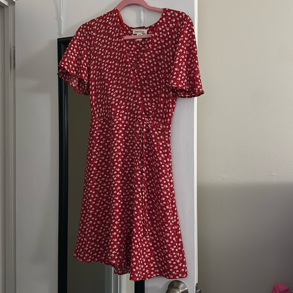 Monteau Red Wrap Dress
